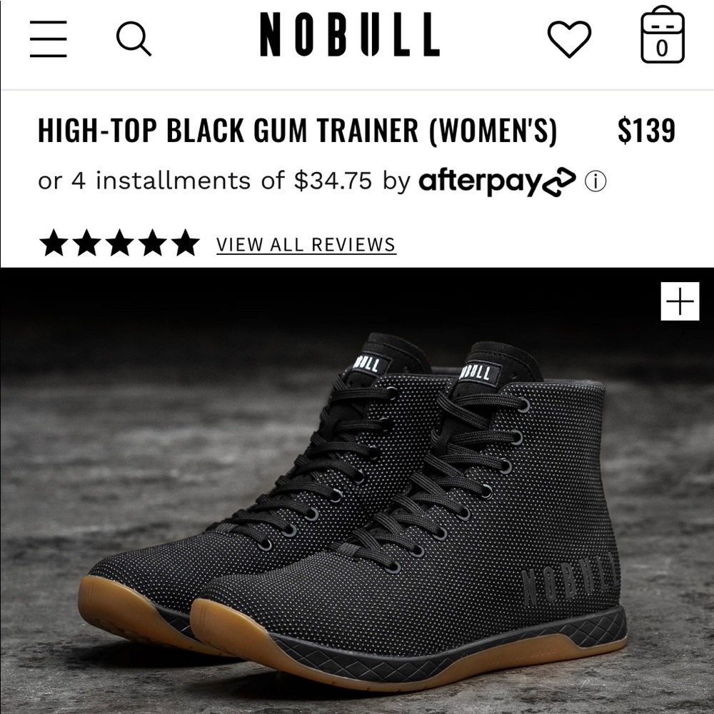 Nobull black and gum, hightop trainer